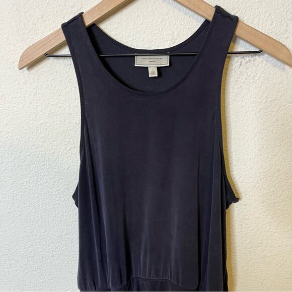 Anthropologie Moulinette Soeurs Gray Gathered Ruched Jersey Midi Dress Size LP - Picture 3 of 6